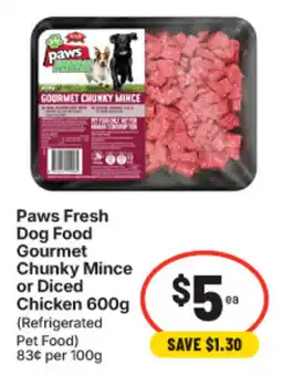 IGA Paws Fresh Dog Food Gourmet Chunky Mince offer