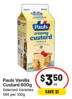 IGA Pauls Vanilla Custard offer