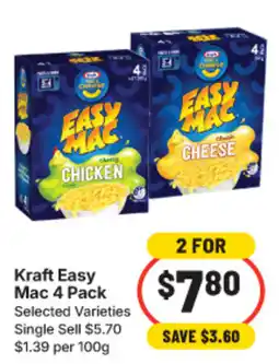 IGA Kraft Easy Mac 4 Pack offer