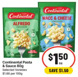 IGA Continental Pasta & Sauce offer