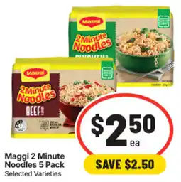 IGA Maggi 2 Minute Noodles Selected Varieties offer