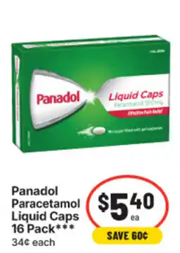 IGA Panadol Paracetamol Liquid Caps offer