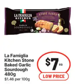 IGA La Famiglia Kitchen Stone Baked Garlic Sourdough offer