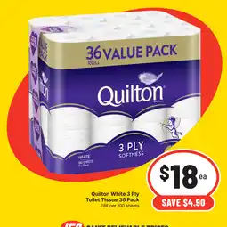 IGA Quilton White 3 Ply Toilet Tissue offer
