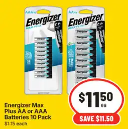 IGA Energizer Max Plus AA or AAA Batteries offer
