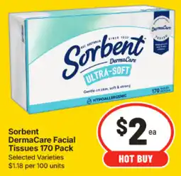 IGA Sorbent DermaCare Facial Tissues offer