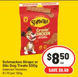 IGA Schmackos Strapz or Stix Dog Treats offer