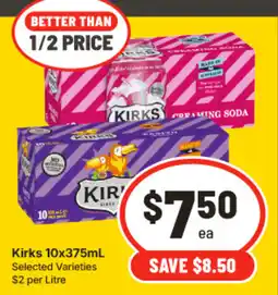 IGA Kirks 10x375mL Selected Varieties offer