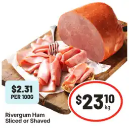 IGA Rivergum Ham Sliced or Shaved offer