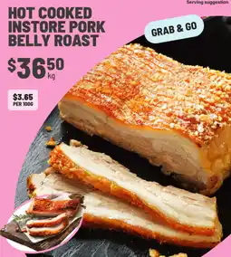 IGA Hot Cooked Instore Pork Belly Roast offer