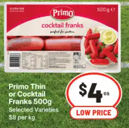 IGA Primo Thin or Cocktail Franks offer