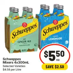 IGA Schweppes Mixers offer