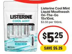 IGA Listerine Cool Mint Liquid Mouthwash On-The-Go offer