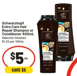 IGA Schwarzkopf Extra Care Hair Repair Shampoo or Conditioner offer