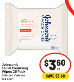 IGA Johnson's Facial Cleansing Wipes offer