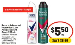 IGA Rexona Advanced Protection Antiperspirant Spray offer