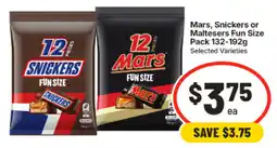 IGA Mars, Snickers or Maltesers Fun Size offer