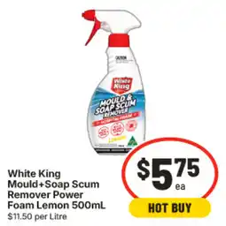 IGA White King Mould+Soap Scum Remover Power Foam Lemon offer