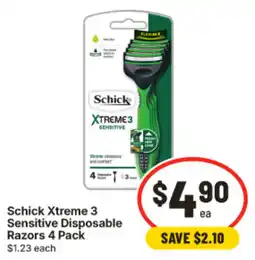 IGA Schick Xtreme 3 Sensitive Disposable Razors offer