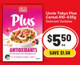 IGA Uncle Tobys Plus Cereal offer