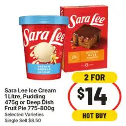 IGA Sara Lee Ice Cream Pudding or Deep Dish Fruit Pie offer