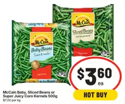 IGA McCain Baby, Sliced Beans or Super Juicy Corn Kernels offer