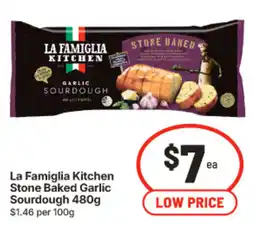 IGA La Famiglia Kitchen Stone Baked Garlic Sourdough offer