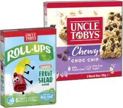 IGA Uncle Tobys Muesli Bars 5‑6 Pack or Roll‑Ups 6 Pack Selected Varieties offer