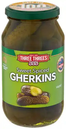 IGA Three Threes Sweet Spiced Gherkins offer