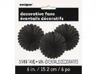 The Party People Shop Decorative Fans - Mini, Black 3 pk offer
