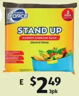 ALDI Power Force Stand Up Garden Garbage Bags offer