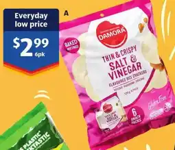 ALDI Damora Thin & Crispy Salt & Vinegar Flavoured Rice Crackers offer
