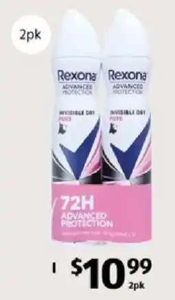 ALDI Rexona Advanced Protection Invisible Dry Pure offer