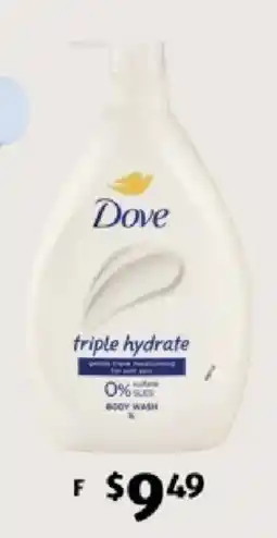 ALDI Dove triple hydrate body wash offer