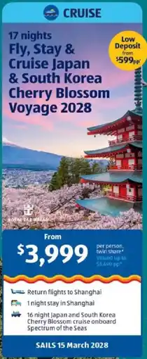 ALDI Royal Caribbean Cherry Blossom Voyage 2028 offer