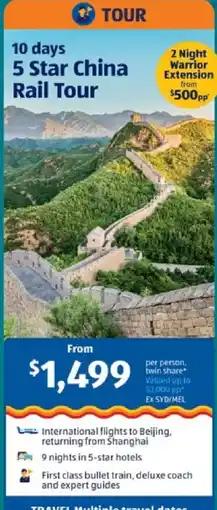 ALDI 5 Star China Rail Tour offer
