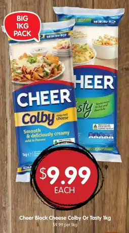 Spudshed Cheer Block Cheese Colby Or Tasty offer