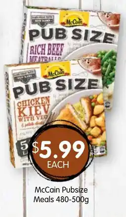 Spudshed McCain Pubsize Meals offer