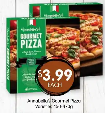 Annabella's Gourmet Pizza Varieties