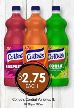Spudshed Cottee's Cordial Varieties offer
