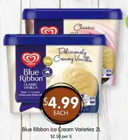 Spudshed Blue Ribbon Ice Cream Varieties offer