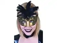 The Party People Shop Mask - Gabrielle Feathers, Black offer