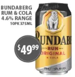 Star Liquor Bundaberg Rum & Cola offer