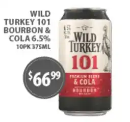 Star Liquor Wild Turkey 101 Bourbon & Cola offer