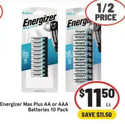 IGA Energizer Max Plus AA or AAA Batteries offer