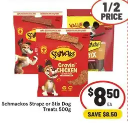 IGA Schmackos Strapz or Stix Dog Treats offer