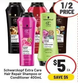 IGA Schwarzkopf Extra Care Hair Repair Shampoo or Conditioner offer