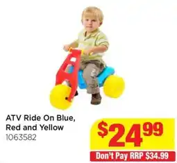 Mr Toys ATV Ride On Blue, Red and Yellow offer