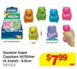 Mr Toys Squeeze Sugar Capybara W/Glitter offer