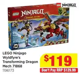 Mr Toys LEGO Ninjago Wyldfyre's Transforming Dragon Mech 71868 offer